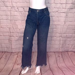 WE THE FREE jeans straight rag bottom distressed